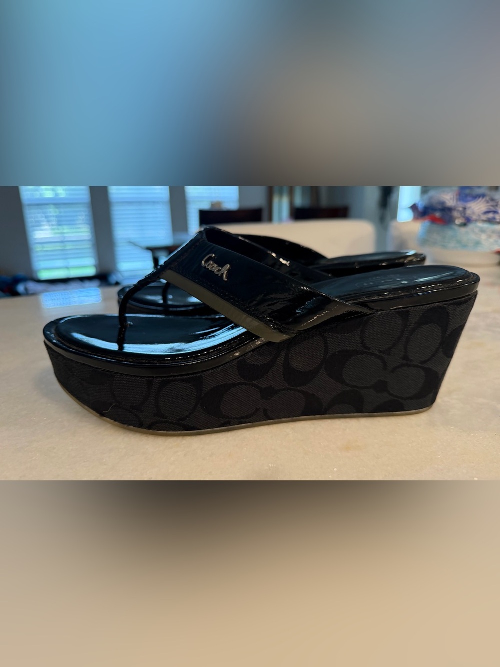 Coach Signature C Logo Platform Wedge Jody Sandal